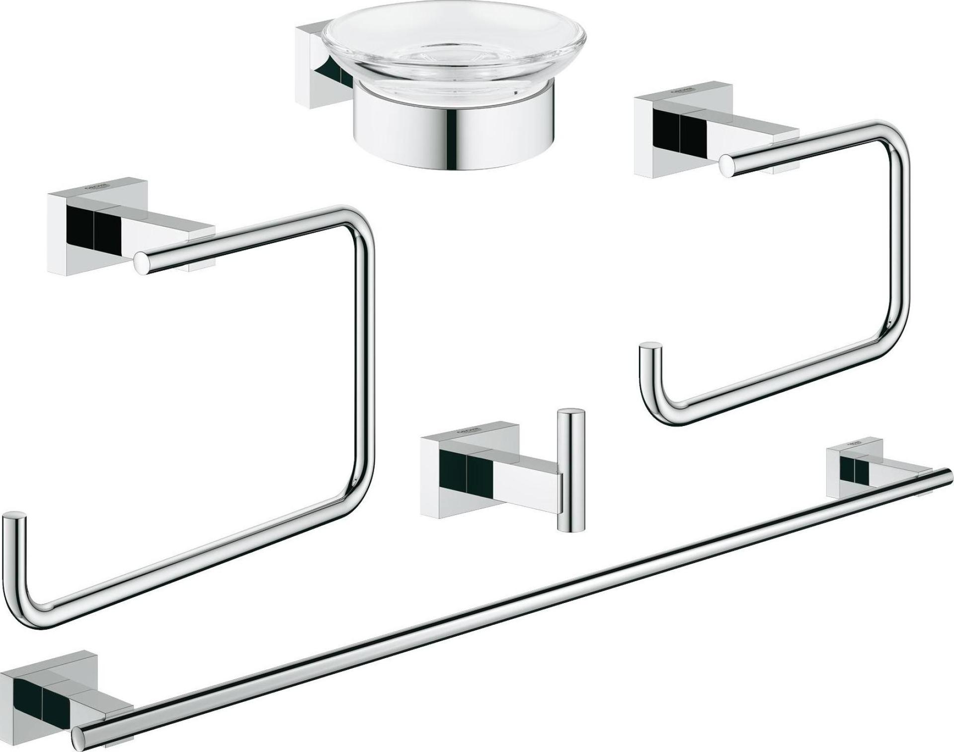 Набор аксессуаров (5 предметов), хром  Grohe Essentials Cube 40758001