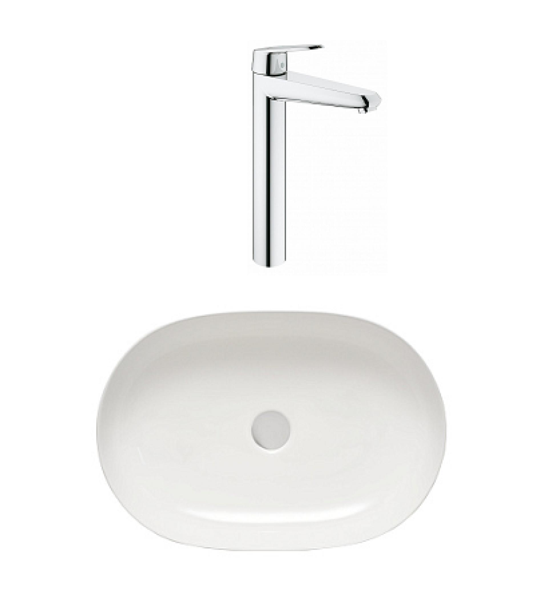 Комплект раковина San More Aelia SMS971904 + смеситель Grohe Eurodisc Cosmopolitan 23432000