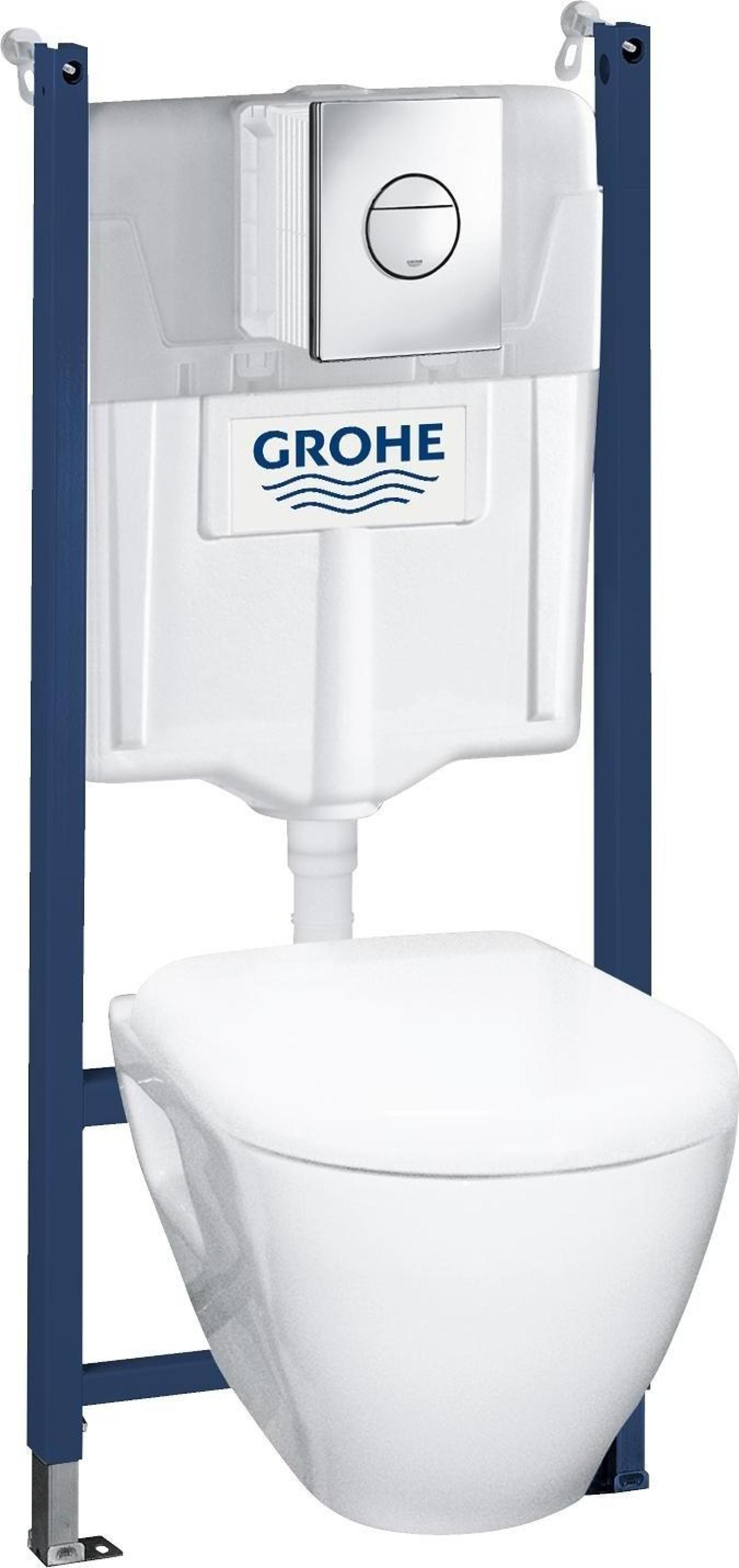 Инсталляция с унитазом и клавишей с сиденьем микролифт  Grohe Solido Ceramic 38950000