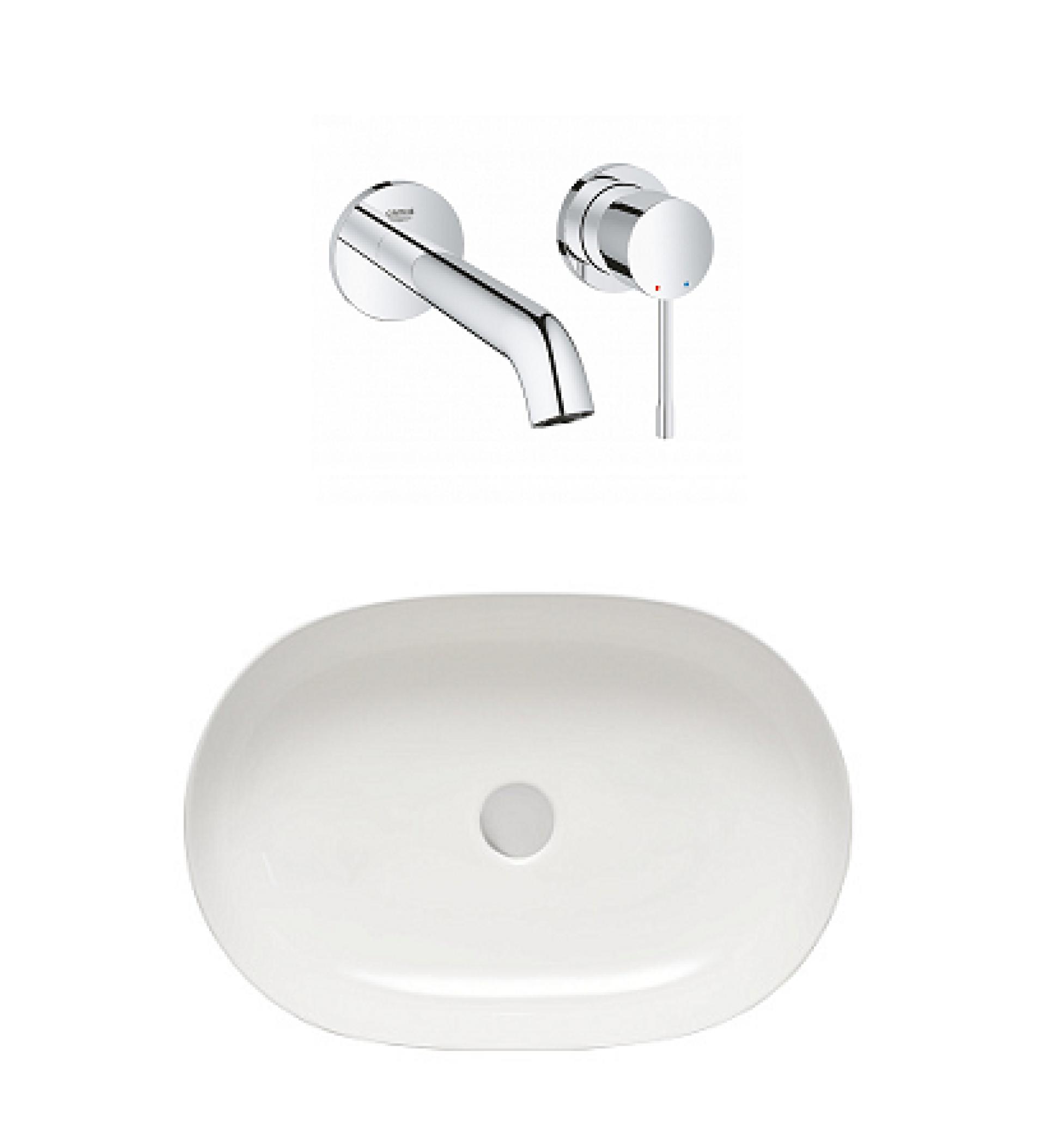 Комплект раковина San More Aelia SMS971904 + смеситель Grohe Essence 19408001