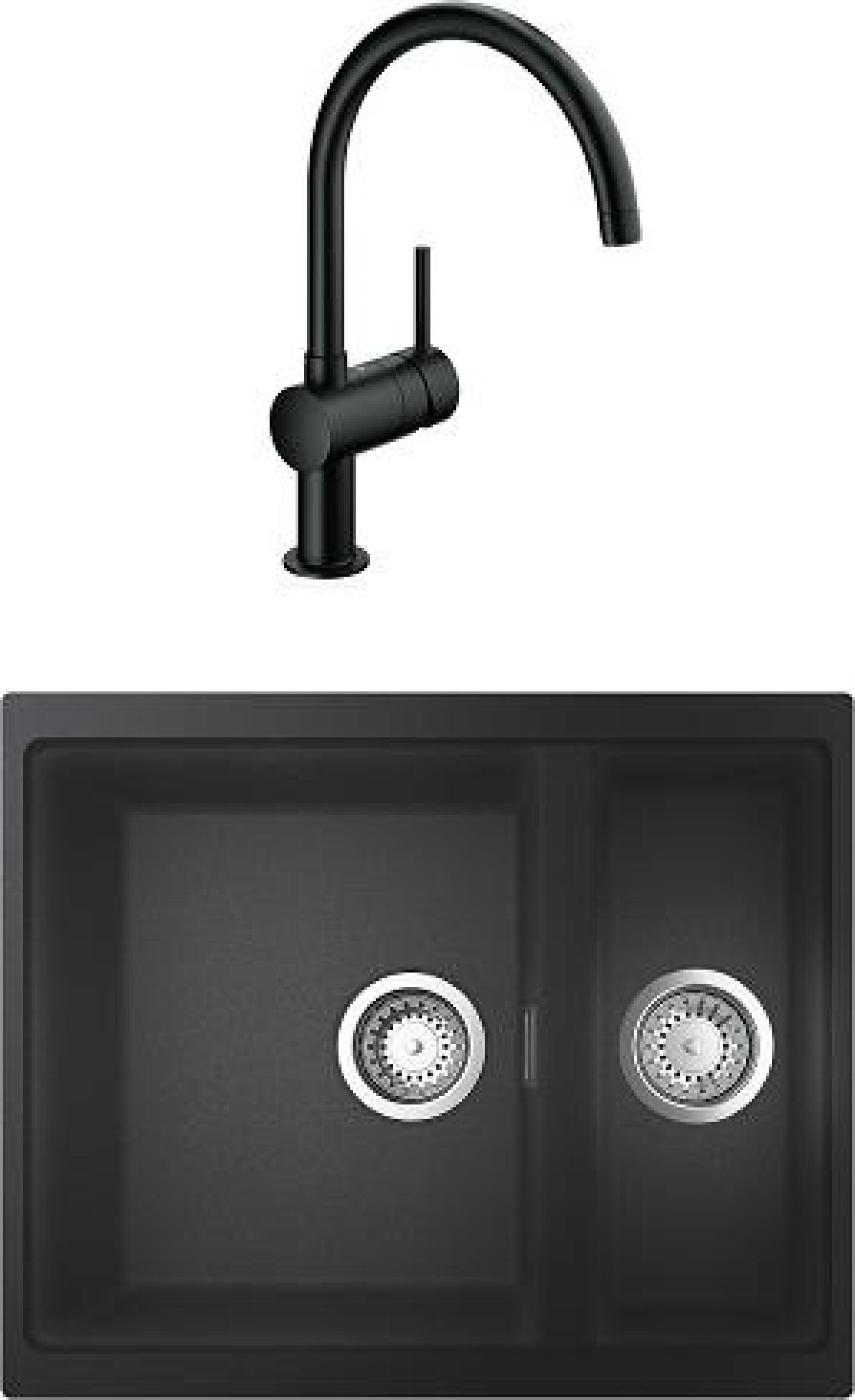 Комплект кухонная мойка Grohe K500 31648AP0 черный + смеситель Grohe Minta 32917KS0