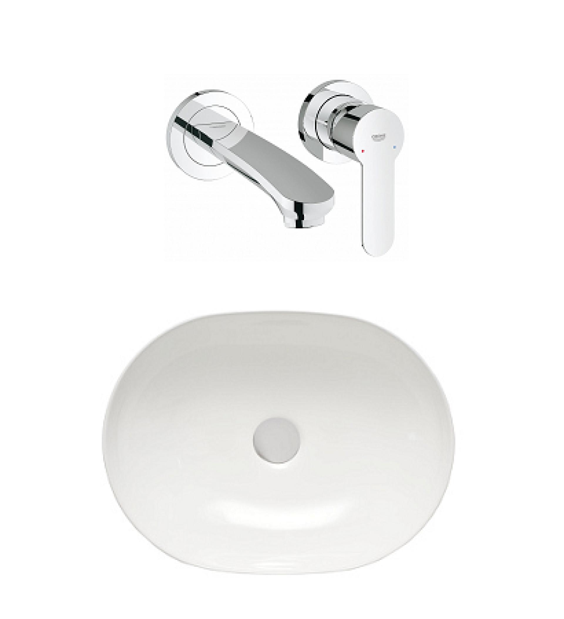 Комплект раковина San More Laeta SMS971903 + смеситель Grohe Eurostyle Cosmopolitan 19571002