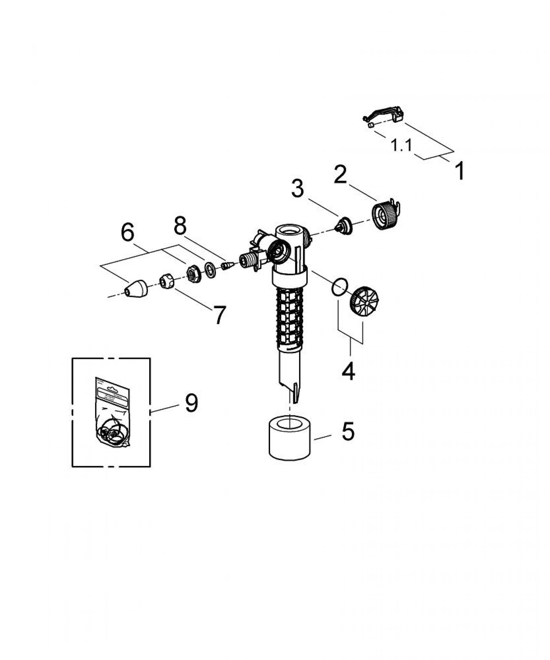 Клапан инсталляции грое. Клапан наполнительный Grohe 37095000. Наполнительный клапан смыва Grohe. Наливной вентиль Grohe 43991000. Наполнительный клапан смыва без компенсатора смещения Grohe 37095000.