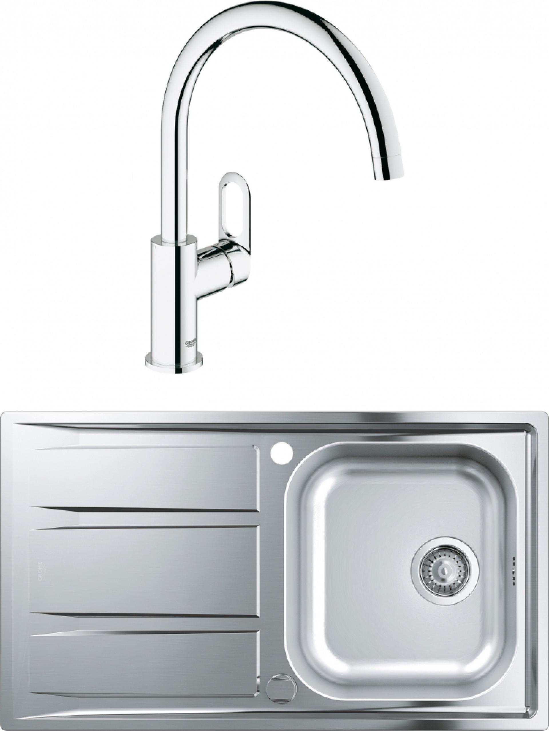 Комплект Кухонная мойка Grohe K400 31566SD0 + Смеситель Grohe BauLoop 31368000 для кухонной мойки