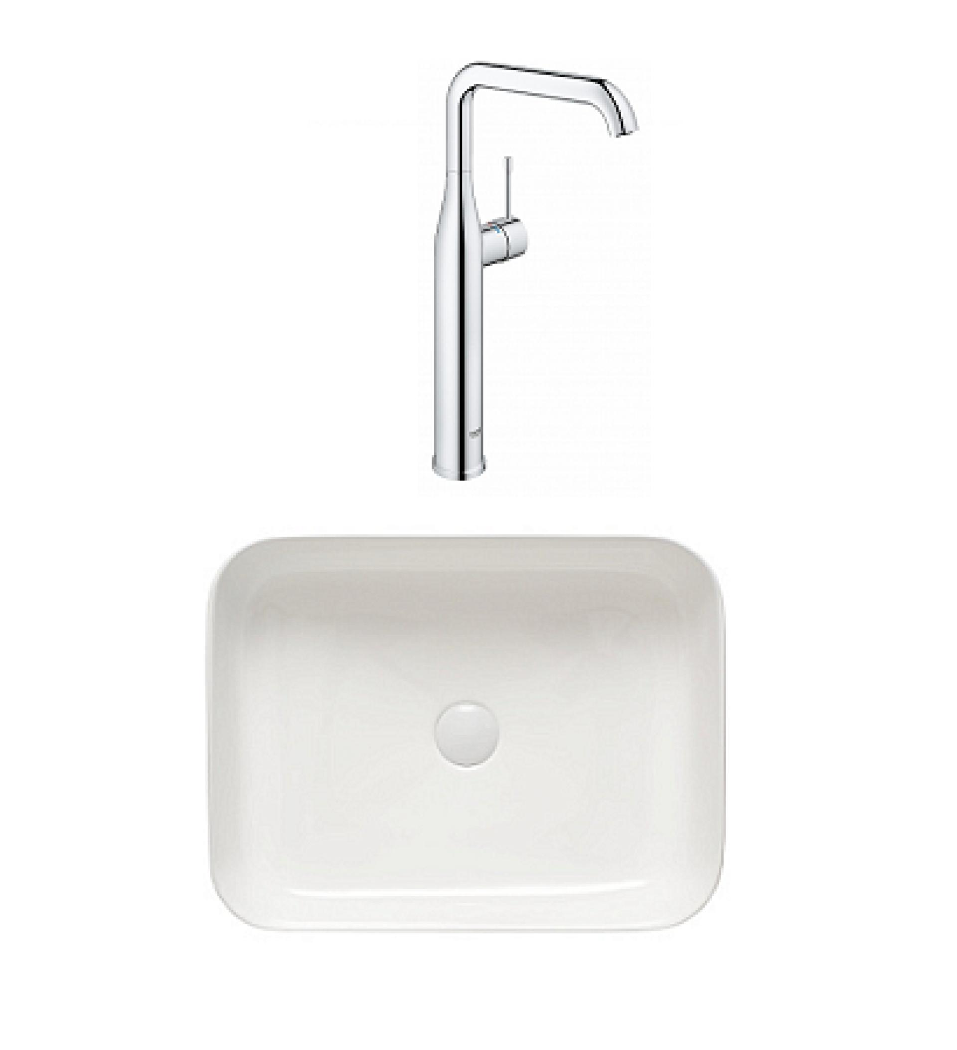 Комплект раковина San More Lamiacasa SMS971901 + смеситель Grohe Essence New 32901001