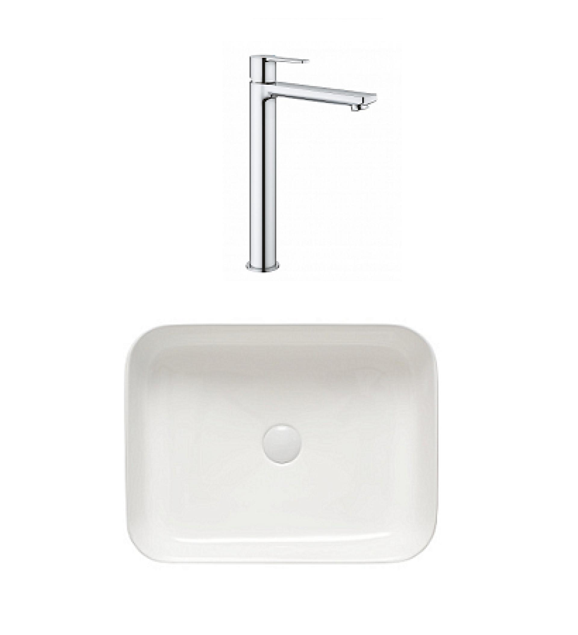 Комплект раковина San More Lamiacasa SMS971901 + смеситель Grohe Lineare New 23405001