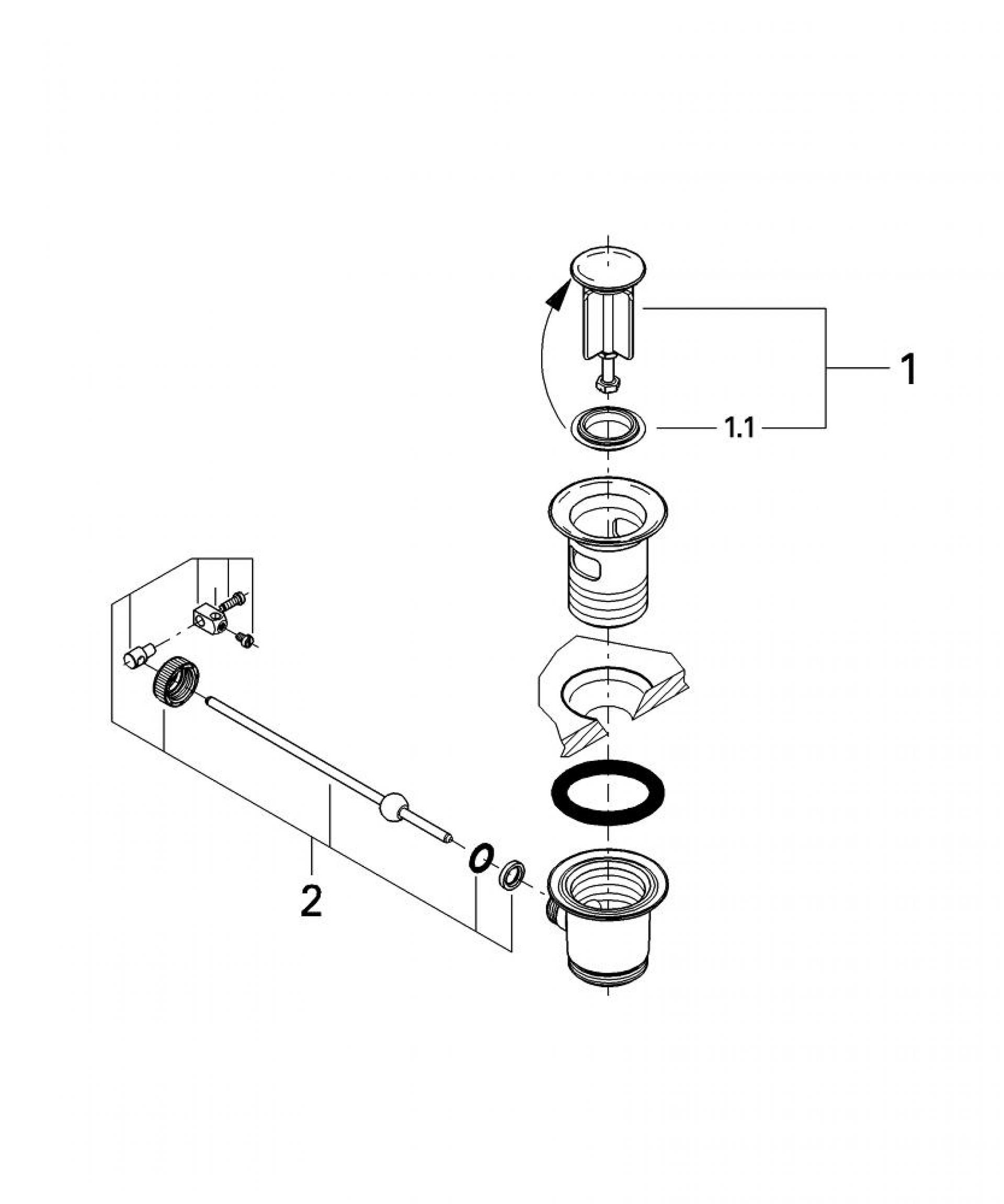 Донный клапан смесителя grohe