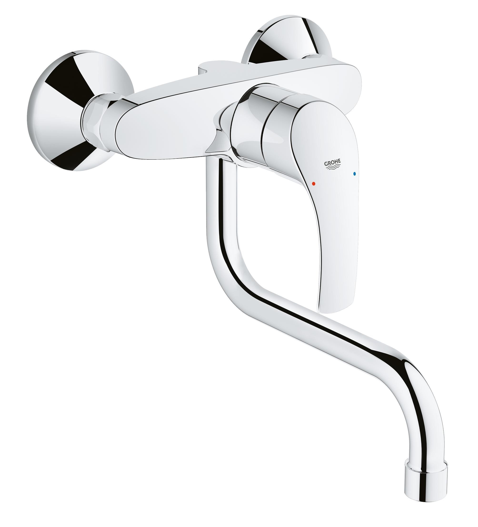 Grohe eurosmart. Смеситель Грое Евросмарт. Смеситель Grohe 32224002. Смеситель для кухни Grohe Eurosmart. Настенный смеситель для раковины Грое.