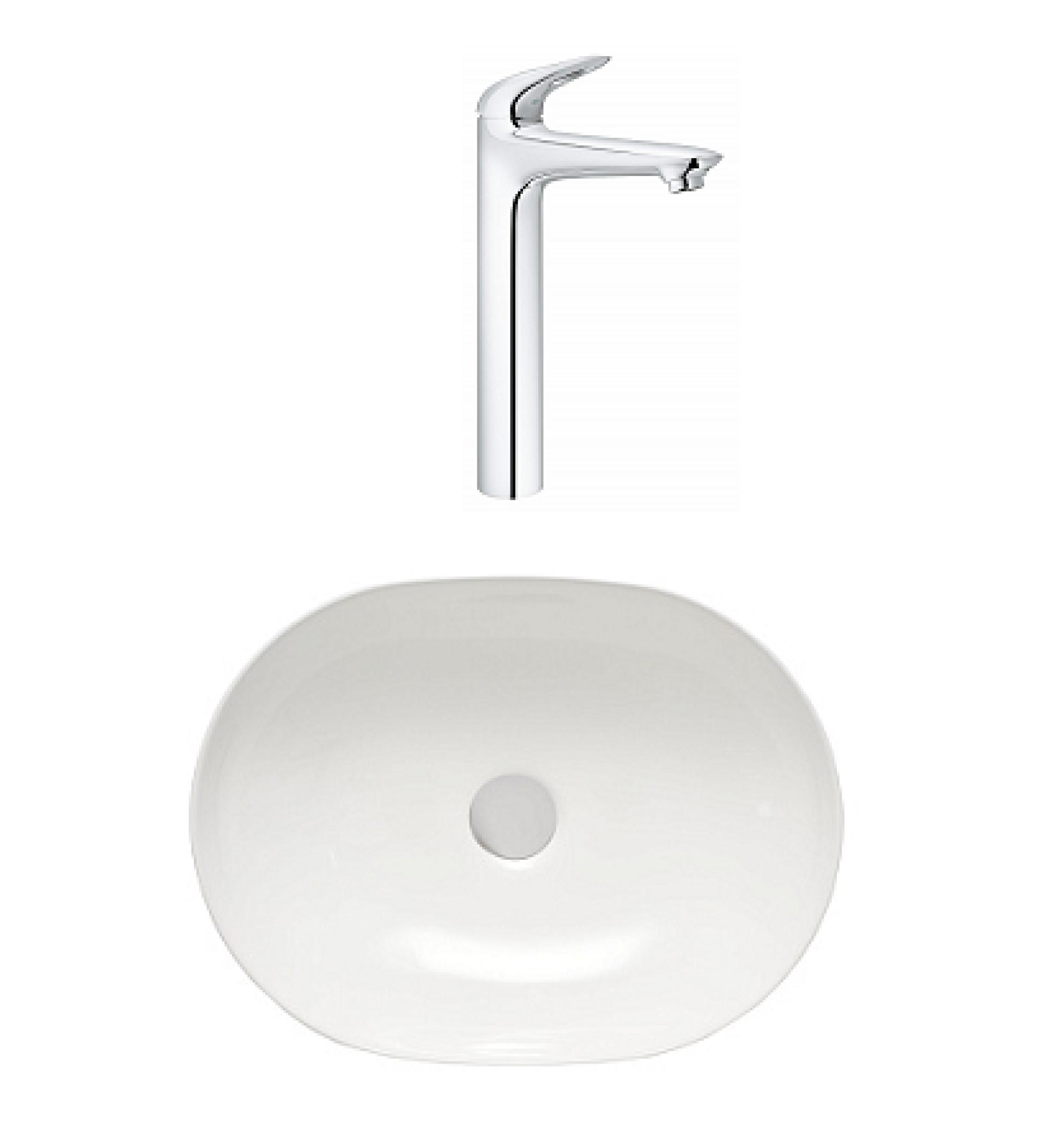 Комплект раковина San More Laeta SMS971903 + смеситель Grohe Eurostyle new 23570003